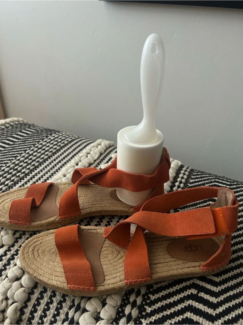UGG Women’s Orange Suede Espadrille Sandals